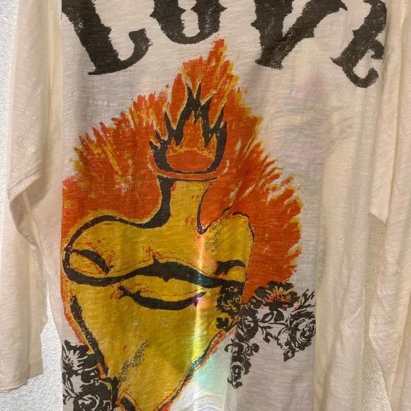 Magnolia Pearl Love Graphic Shirt in Orange and Black - Picture 2 of 5